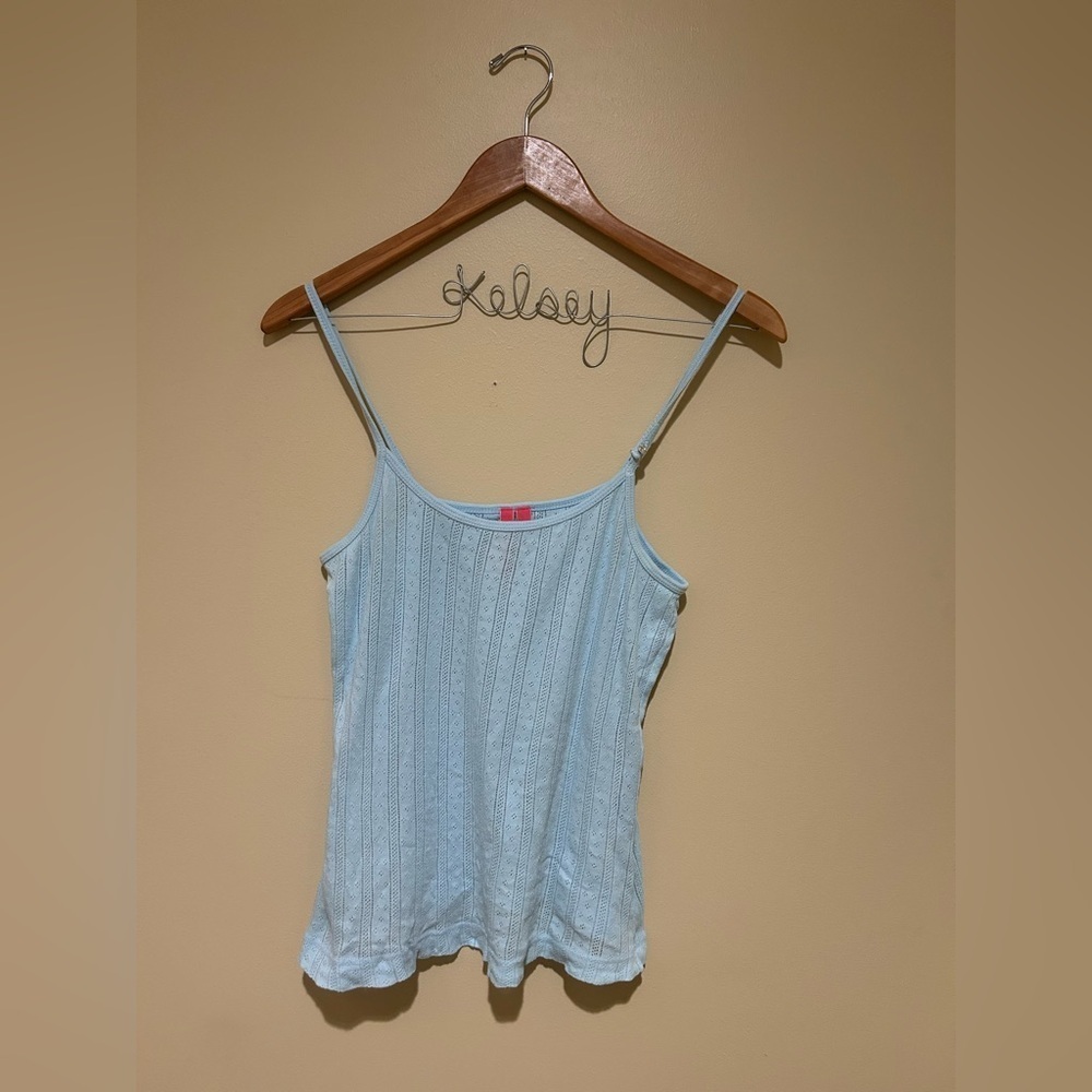 Charlotte Y2K Sky Blue Women's Camisole with Rhinestone Size Large